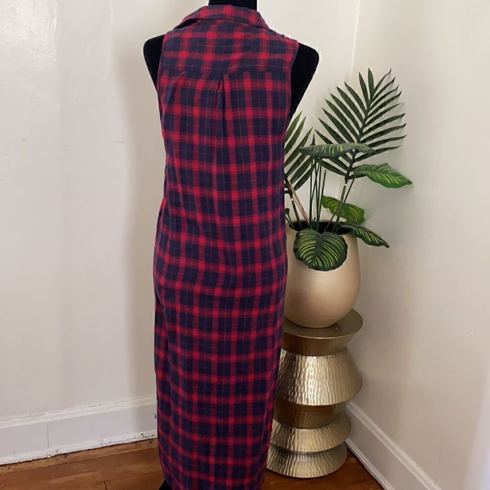 Forever 21 Red & Blue Long Plaid Dress - Picture 3 of 4